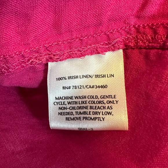 Eileen Fisher Woman | Pink Linen Cinch Waist Jacket Size 3X - Picture 9 of 13